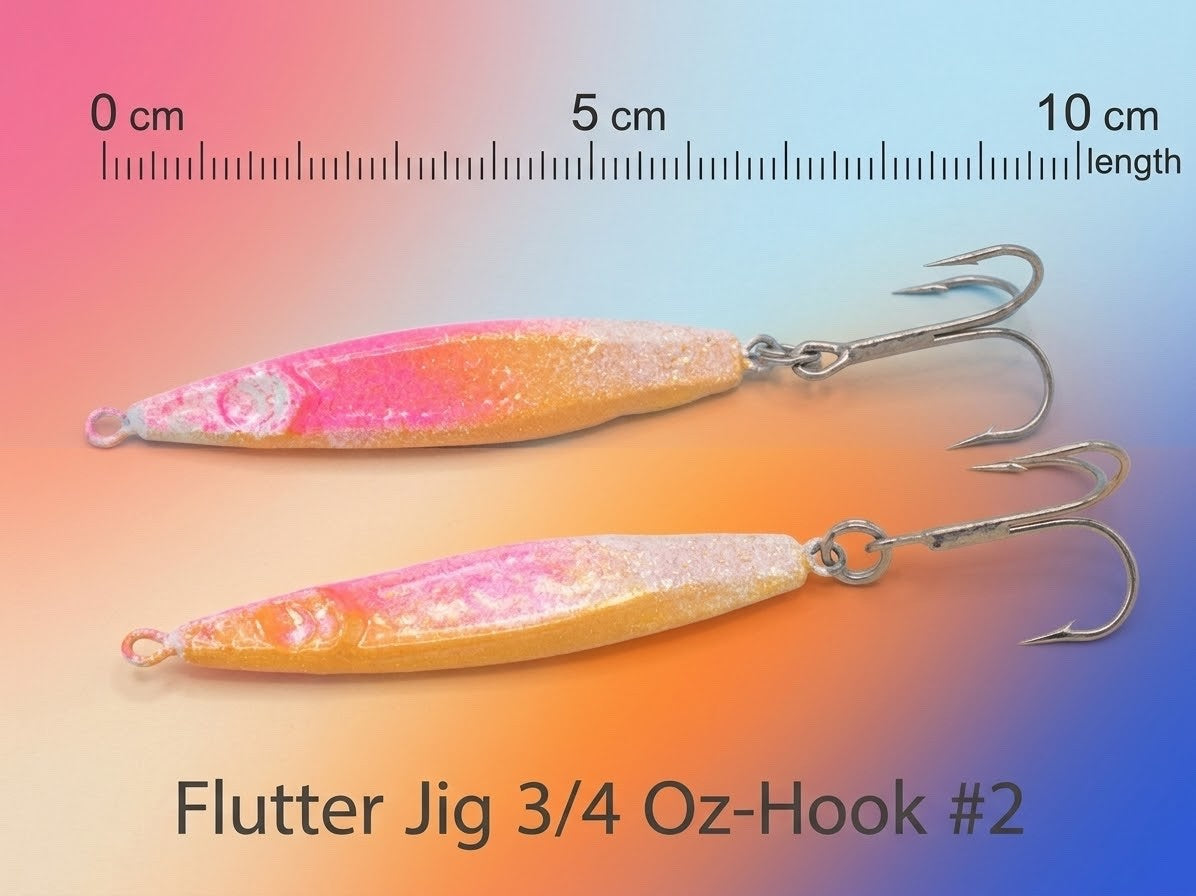 Flutter Jig - Lure for Beach, Pier, & Surf Fishing (Pack of 3)