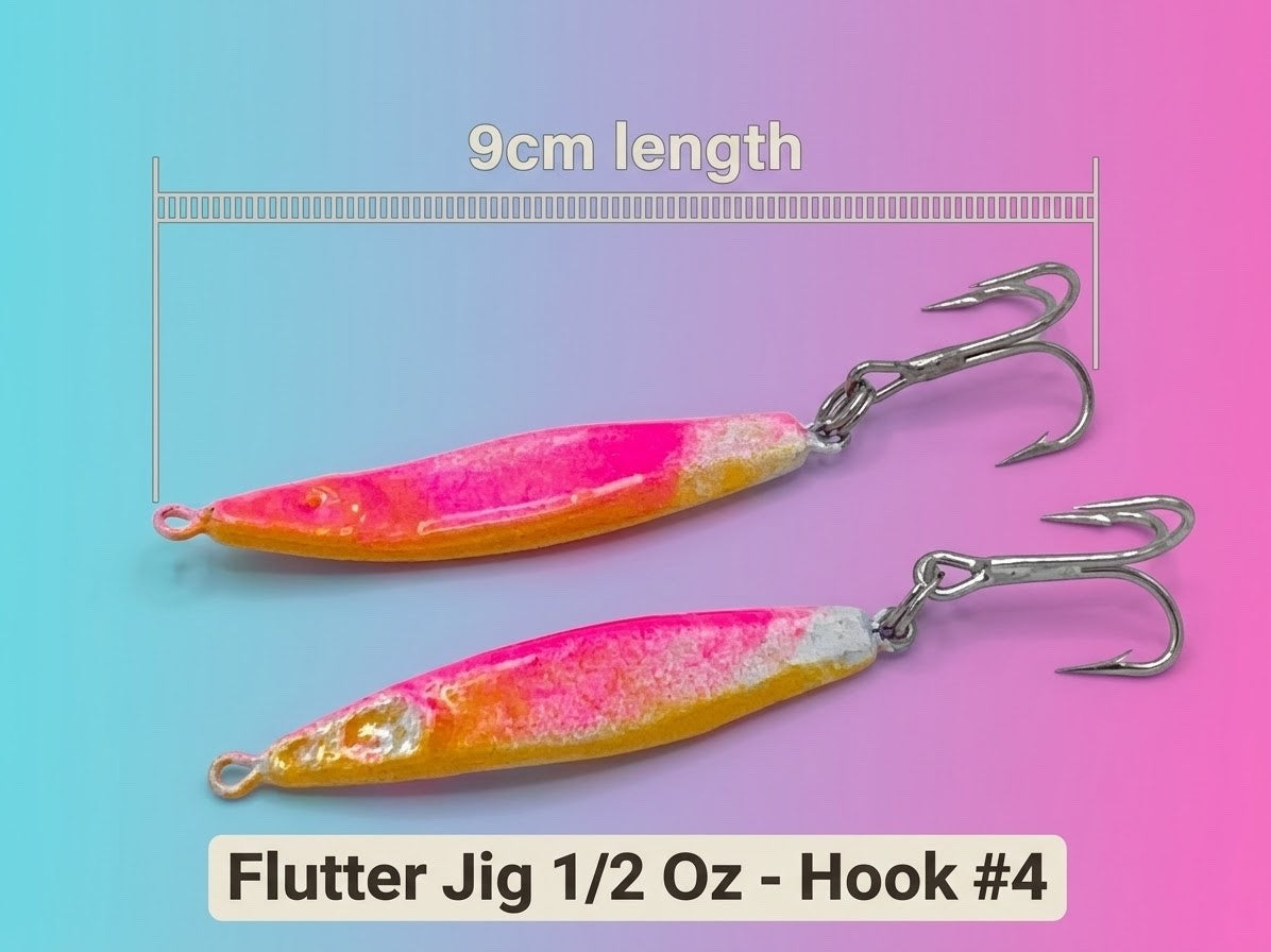Flutter Jig - Lure for Beach, Pier, & Surf Fishing (Pack of 3)