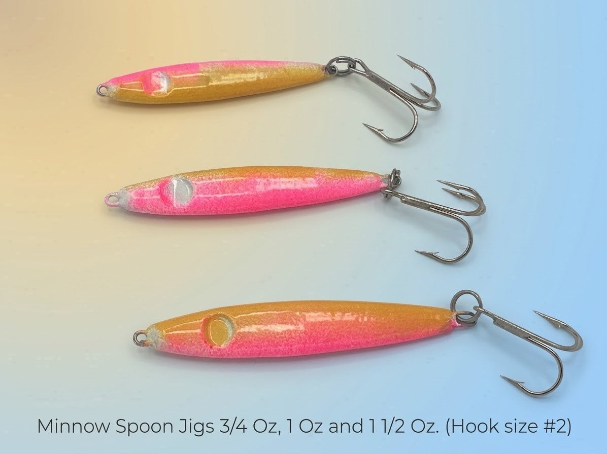 Minnow Spoon Jig - Lure for Deepwater and Offshore Fishing (Pack of 3)